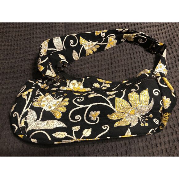 Vera Bradley On the Go Shoulder Purse Yellow Bird Style - Picture 9 of 13